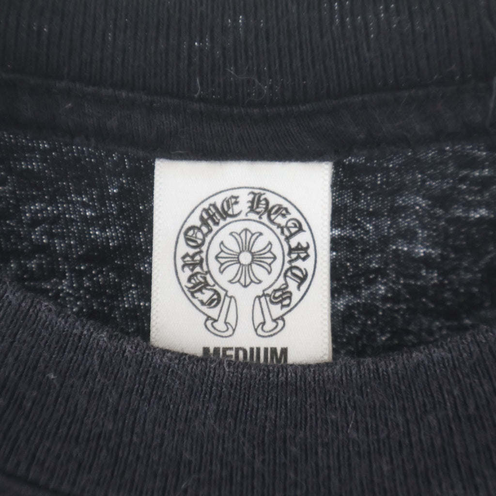 CHROME HEARTS(クロムハーツ) OLD CH PLS T-SHIRT バックCHプラスプリント クルーネック半袖カットソーTシャツ ブラック