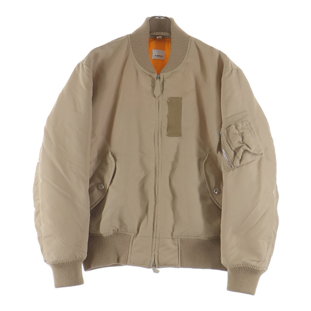 BURBERRY(バーバリー) バックロゴプリント WZIP 中綿入り ボンバージャケット/MA-1/ブルゾンジャケット ベージュ 8054485