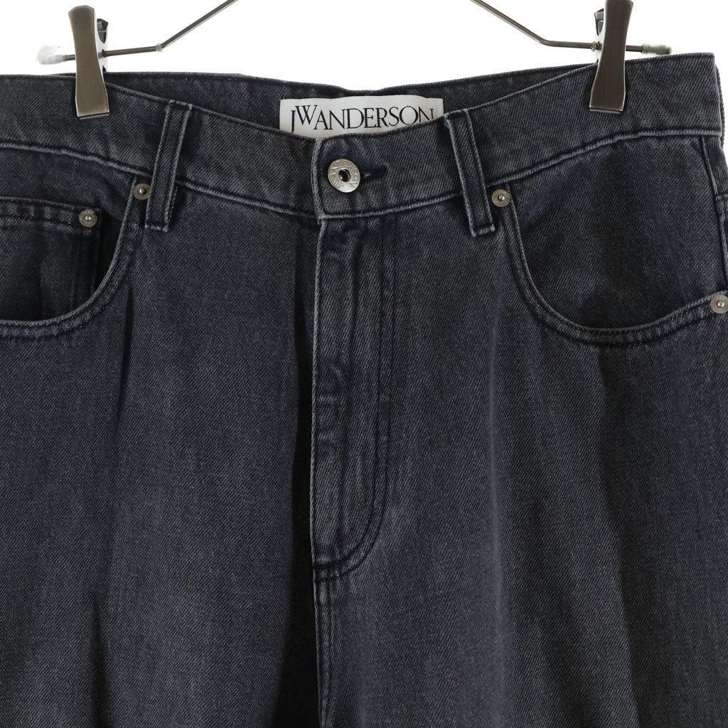 J.W.ANDERSON(ジェー ダブリュー アンダーソン) 25SS BUCKLED-CUFF JEANS ワイドレッグ バギーカフベルトデニムパンツ グレー DT0107PG1745929