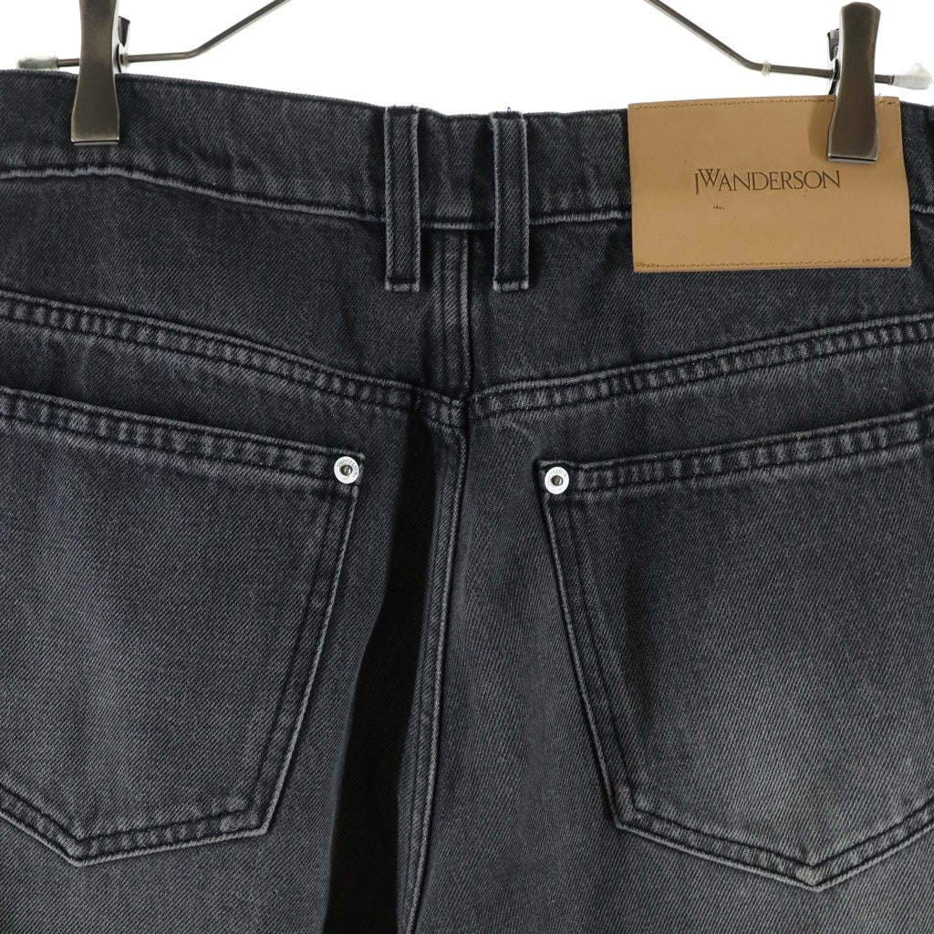 J.W.ANDERSON(ジェー ダブリュー アンダーソン) 25SS BUCKLED-CUFF JEANS ワイドレッグ バギーカフベルトデニムパンツ グレー DT0107PG1745929