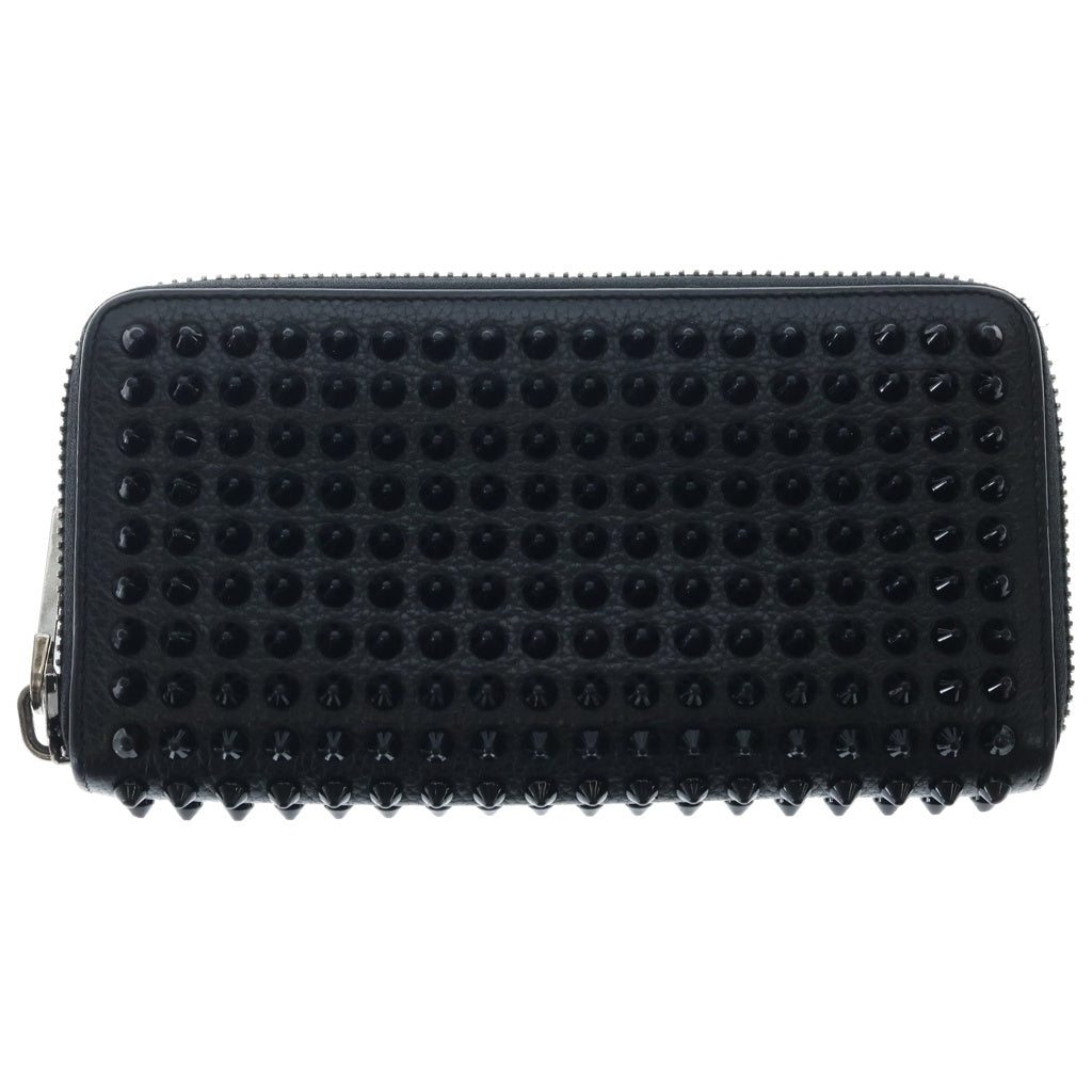 CHRISTIAN LOUBOUTIN(クリスチャンルブタン) スタッズ付き レザーロングウォレット ブラック レディース