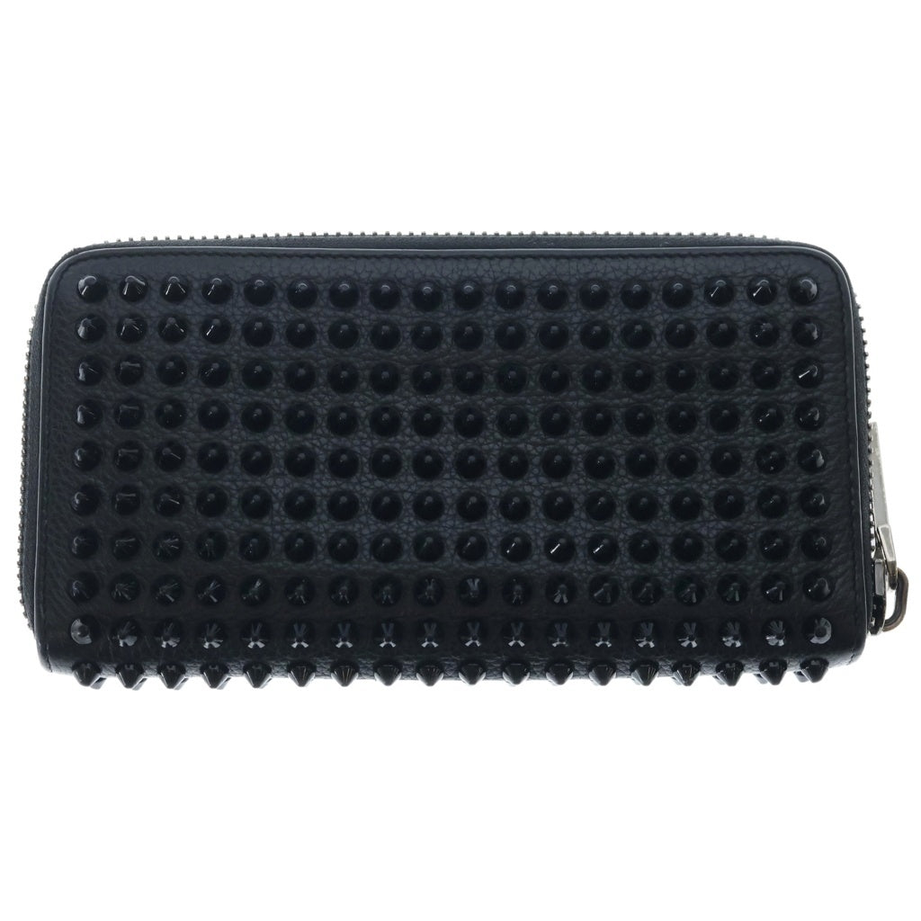 CHRISTIAN LOUBOUTIN(クリスチャンルブタン) スタッズ付き レザーロングウォレット ブラック レディース