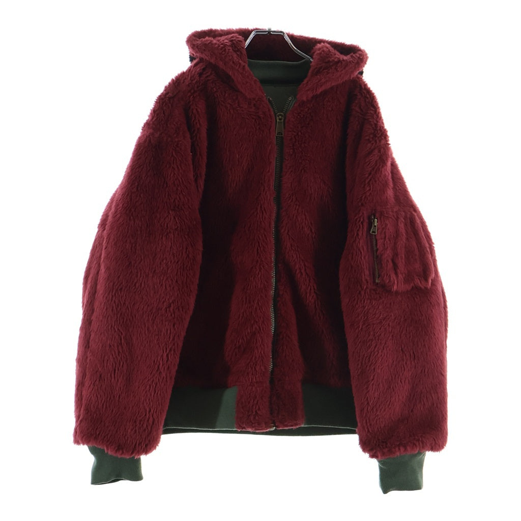 SUPREME(シュプリーム) 22AW Faux Fur Reversible MA-1 フェイクファー ジップアップ リバーシブルジャケット カーキ/レッド
