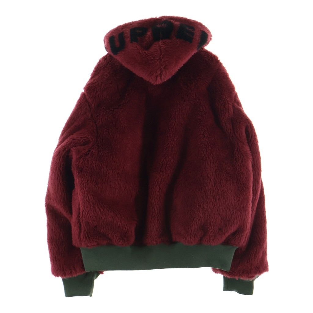 SUPREME(シュプリーム) 22AW Faux Fur Reversible MA-1 フェイクファー ジップアップ リバーシブルジャケット カーキ/レッド