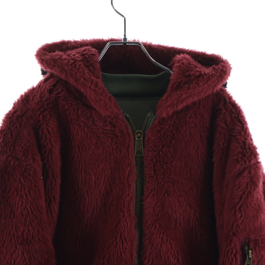 SUPREME(シュプリーム) 22AW Faux Fur Reversible MA-1 フェイクファー ジップアップ リバーシブルジャケット カーキ/レッド