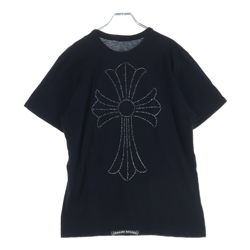 CHROME HEARTS(クロムハーツ) OLD CH CRS TEE オールド バックCHクロスプリント クルーネック半袖カットソーTシャツ ブラック
