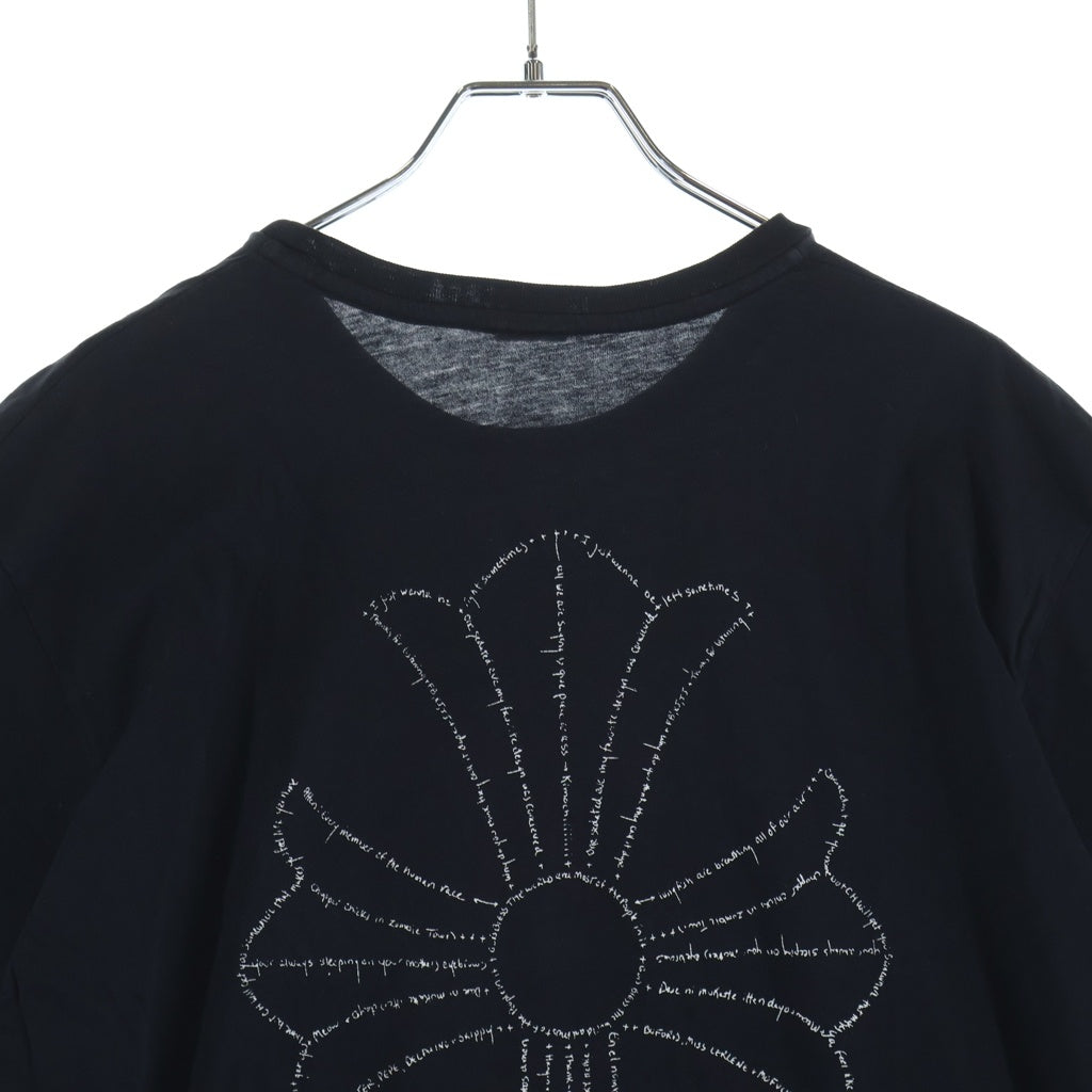 CHROME HEARTS(クロムハーツ) OLD CH CRS TEE オールド バックCHクロスプリント クルーネック半袖カットソーTシャツ ブラック