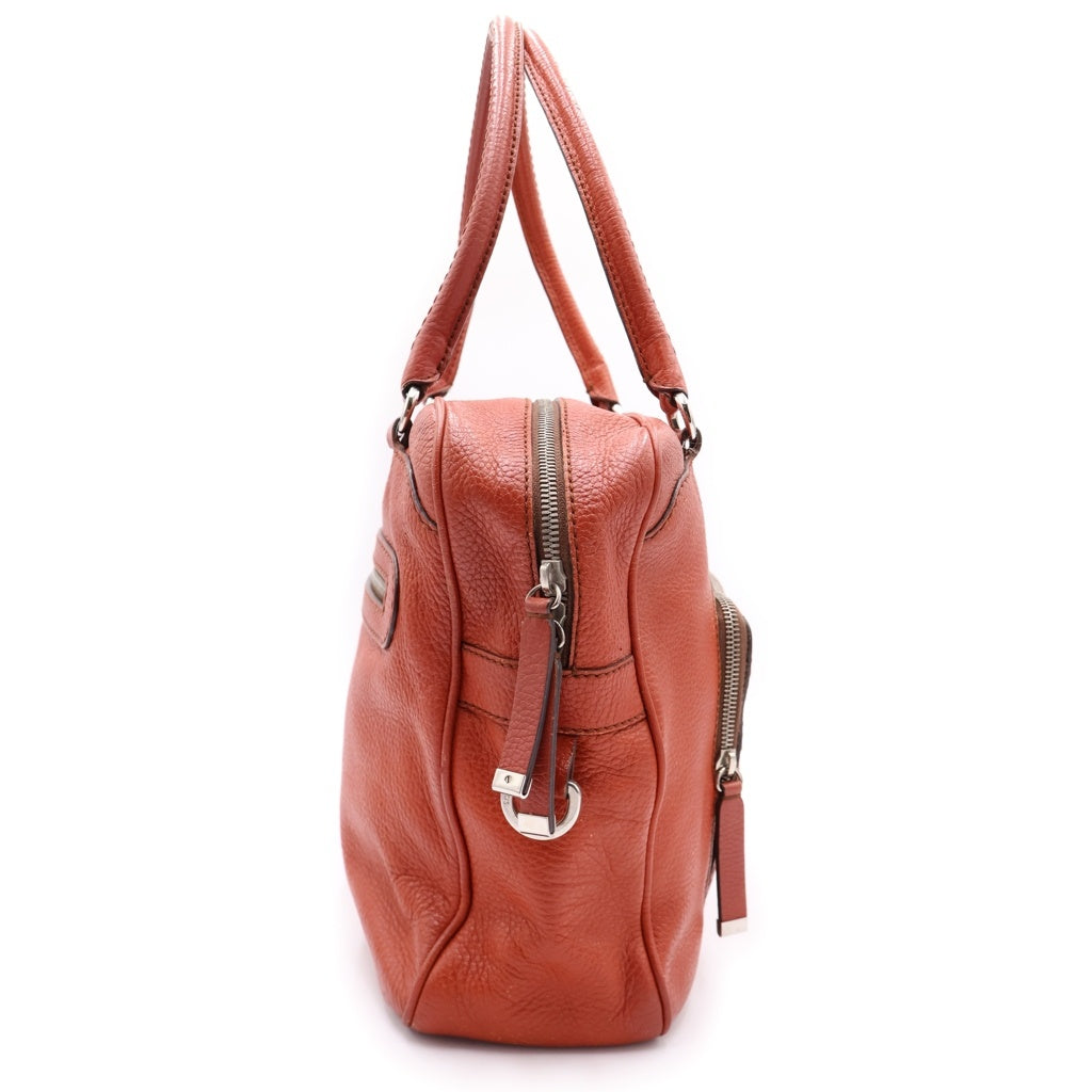 TOD'S(トッズ) レザーハンドル ミニボストンバック オレンジ レディース