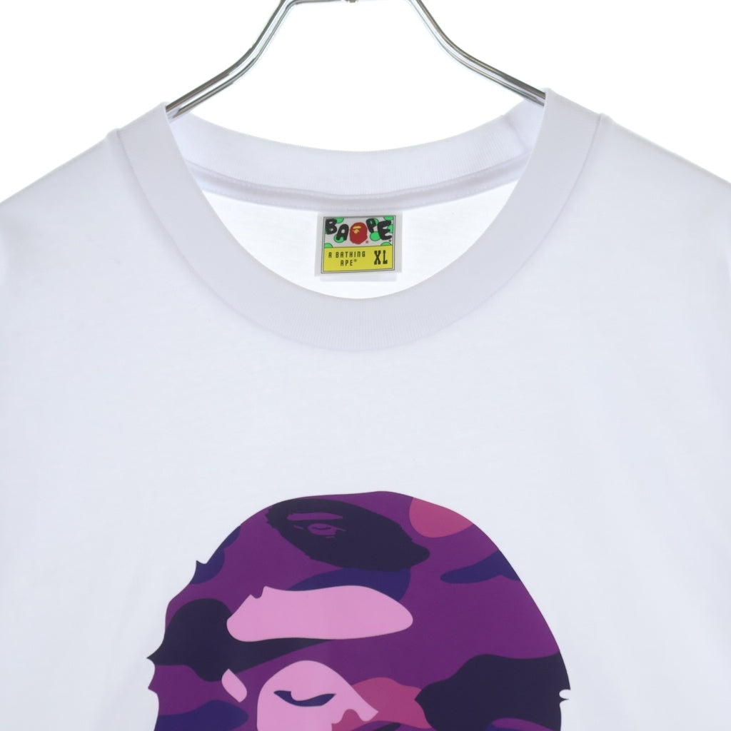 A BATHING APE(アベイシングエイプ) ABC CAMO COLLEGE TEE カモ柄 ロゴ半袖Tシャツ カットソー ホワイト