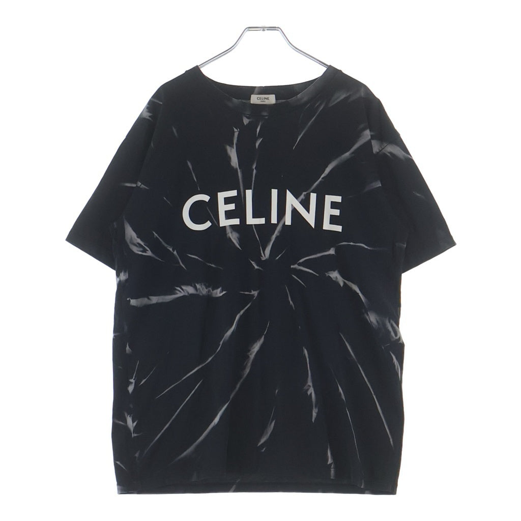 CELINE(セリーヌ) 22SS タイダイプリントロゴクルーネック半袖Tシャツ ブラック 2X8206430