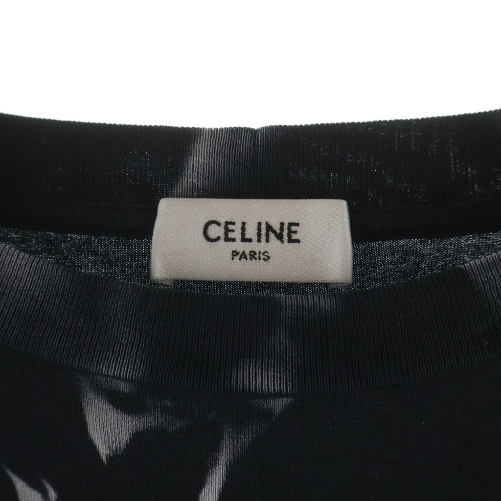 CELINE(セリーヌ) 22SS タイダイプリントロゴクルーネック半袖Tシャツ ブラック 2X8206430