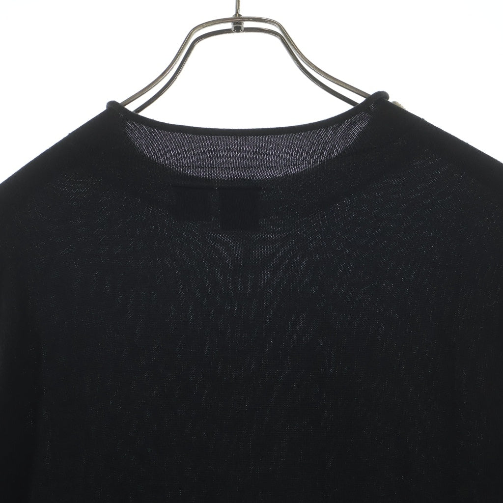 Armani Exchange(アルマーニ エクスチェンジ) インサイドアウト デザインニット クルーネックセーター ブラック