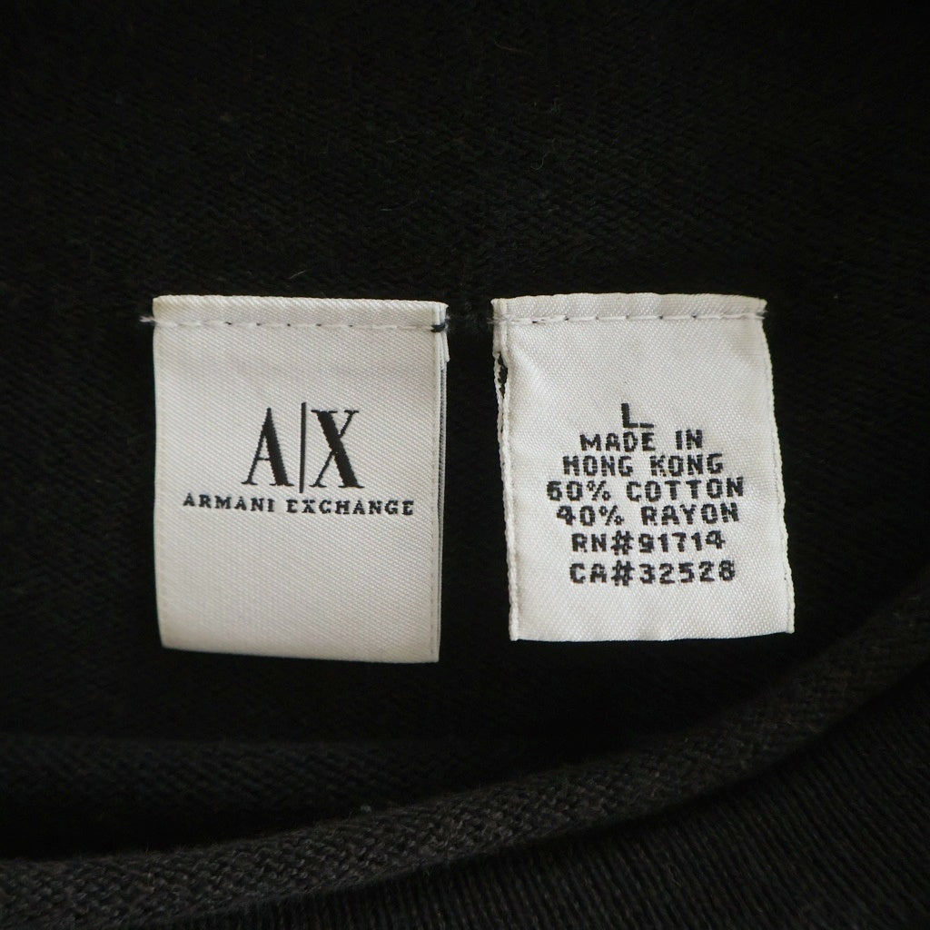 Armani Exchange(アルマーニ エクスチェンジ) インサイドアウト デザインニット クルーネックセーター ブラック
