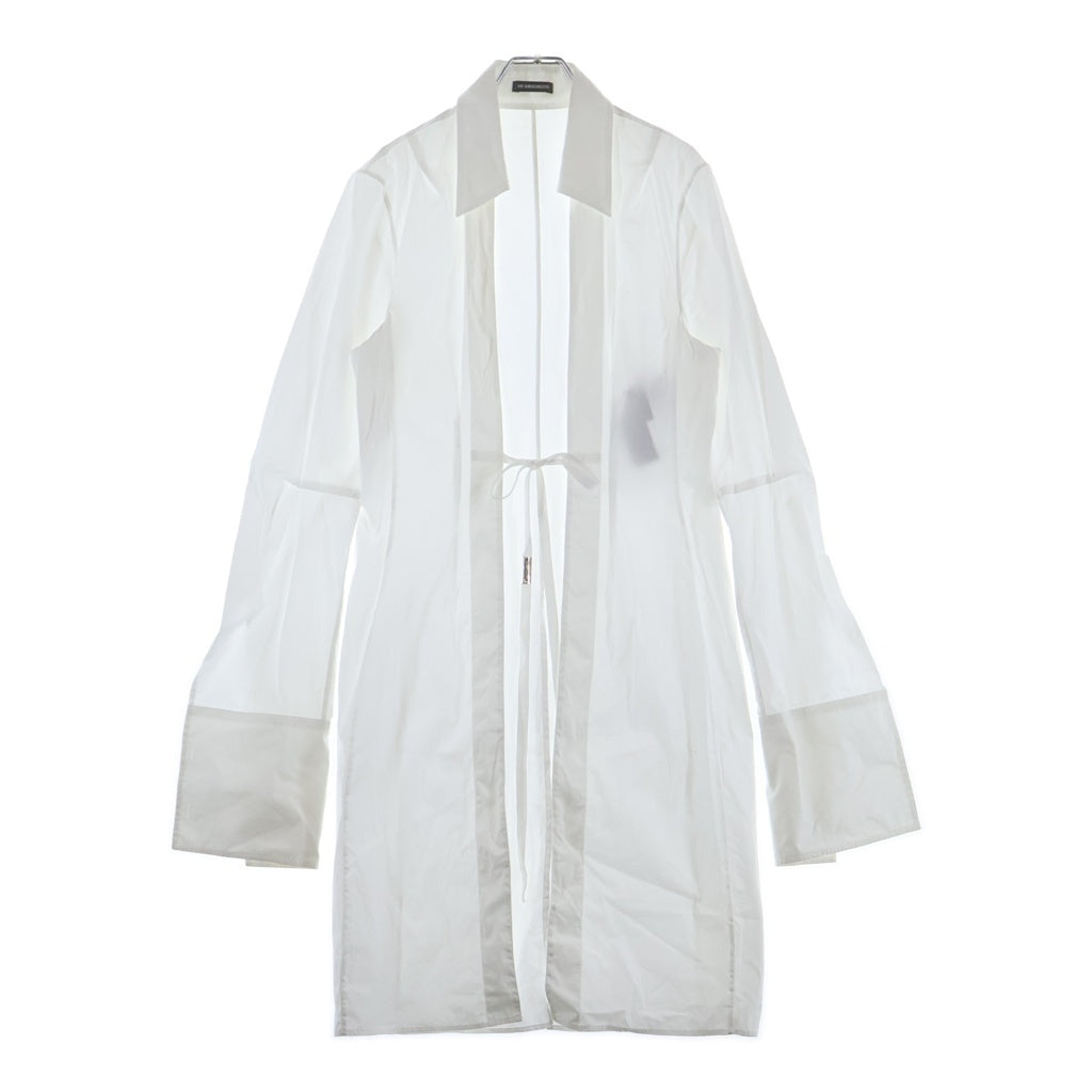 ANN DEMEULEMEESTER(アンドゥムルメステール) LAMBRECHT OPEN FRONT FITTED SHIRT オープンフロントシャツ 長袖シャツ ホワイト B0011617FA354001