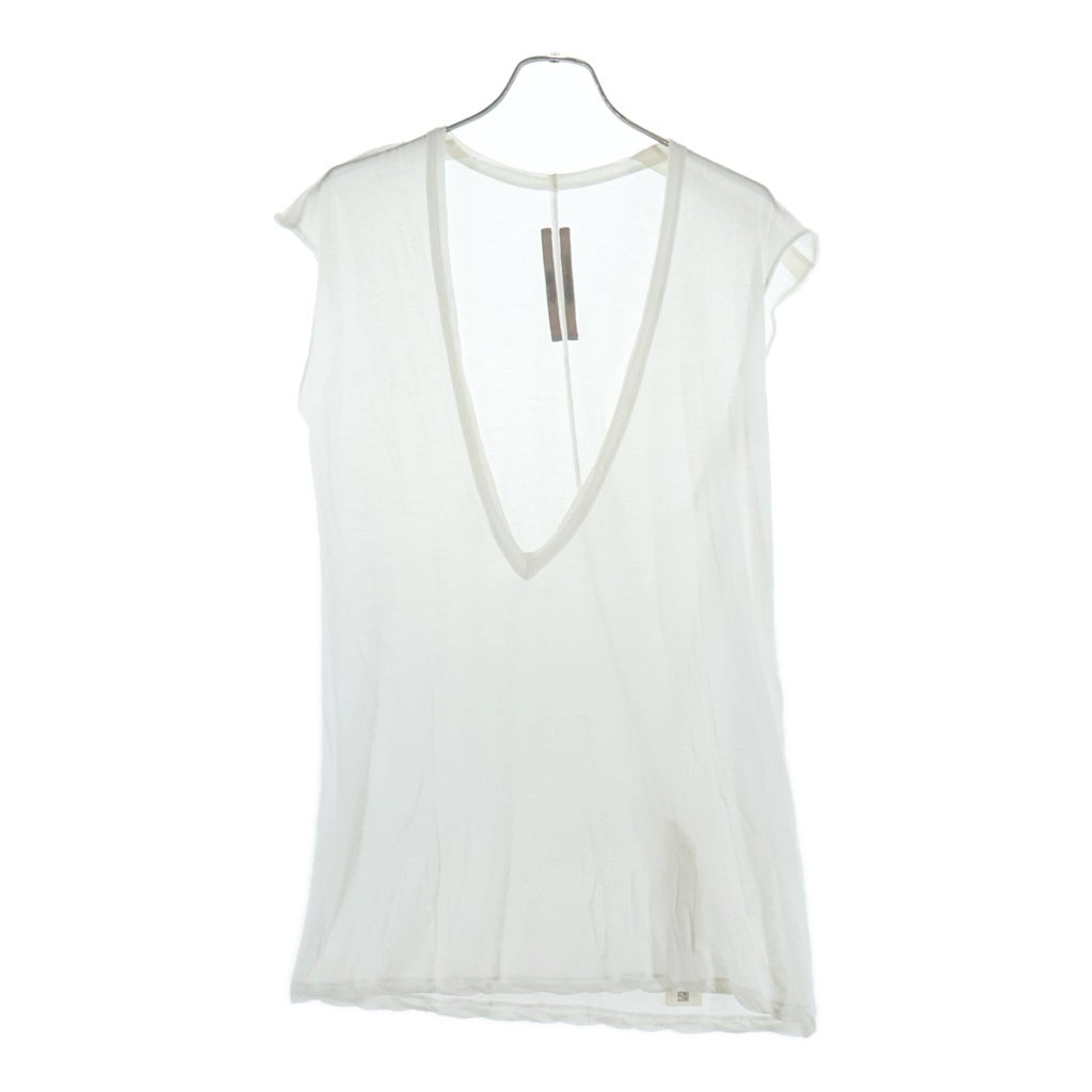 Rick Owens(リックオウエンス) 24AW Vネックロング丈ノースリーブトップス ホワイト