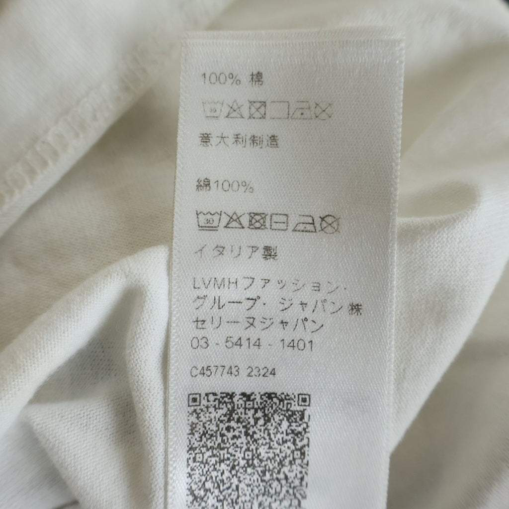 CELINE(セリーヌ) フロントNEロゴ クルーネック クロップド半袖カットソーTシャツ ホワイト レディース 2X761671Q.01EA