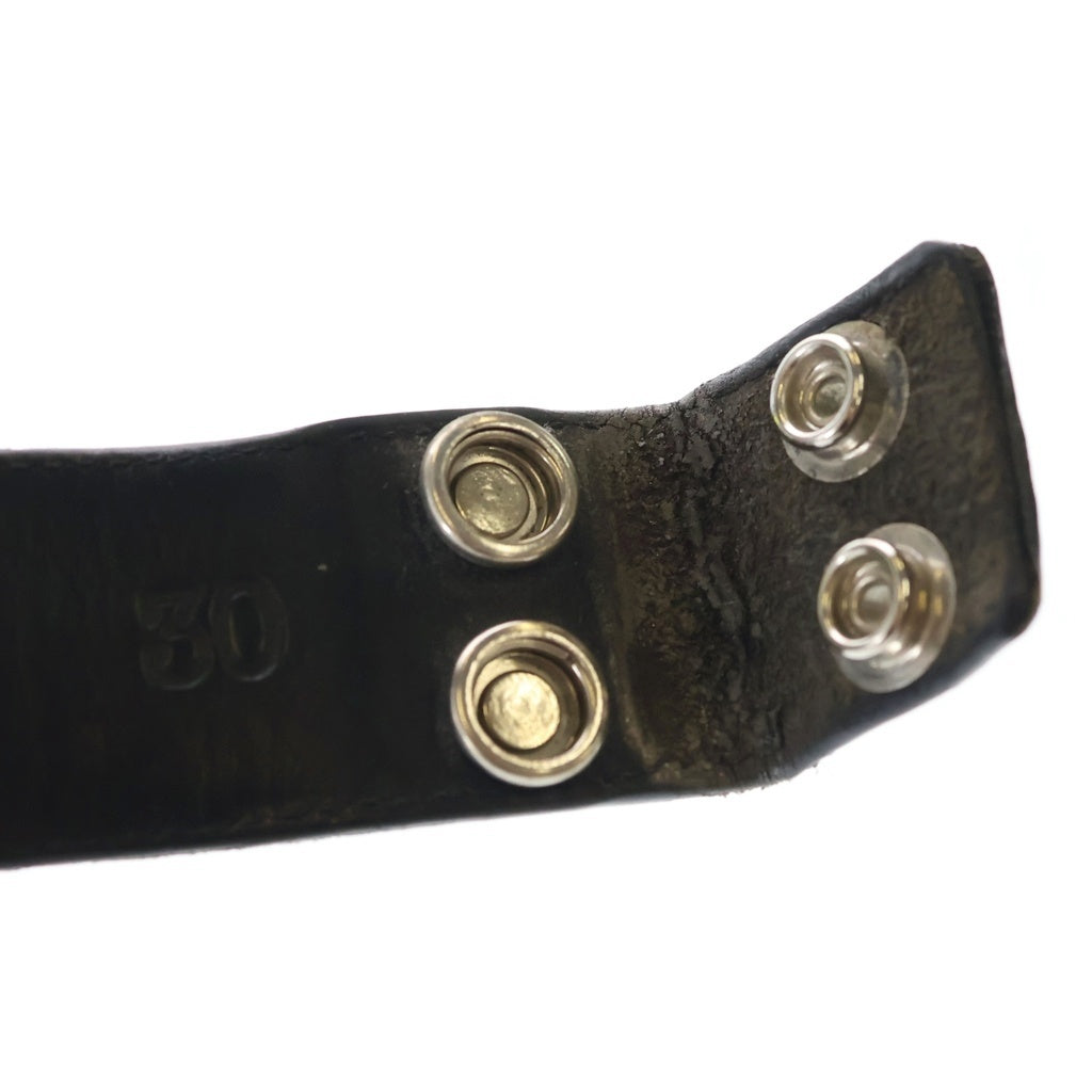 CHROME HEARTS(クロムハーツ) 1.5 STRAP 1.5インチ ホースシューリベッツ レザーベルトストラップ ブラック