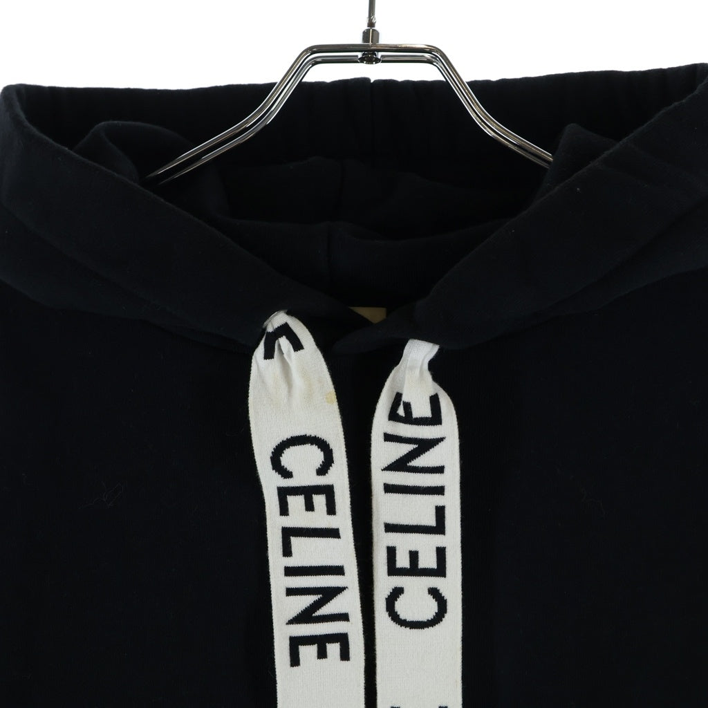 CELINE(セリーヌ) ルーズ フーディー コットンフリース プルオーバースウェットパーカー ブラック 2Y468670Q.38NO