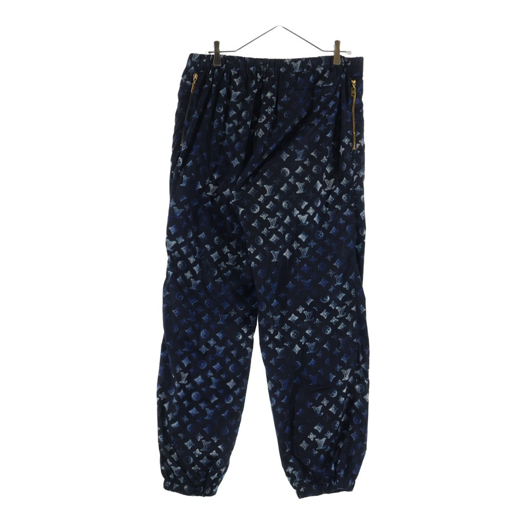 LOUIS VUITTON(ルイヴィトン) モノグラム ステンシルエフェクト ジョギングパンツ ナイロンパンツ ブラック/ブルー RW221W J56 FMPA55