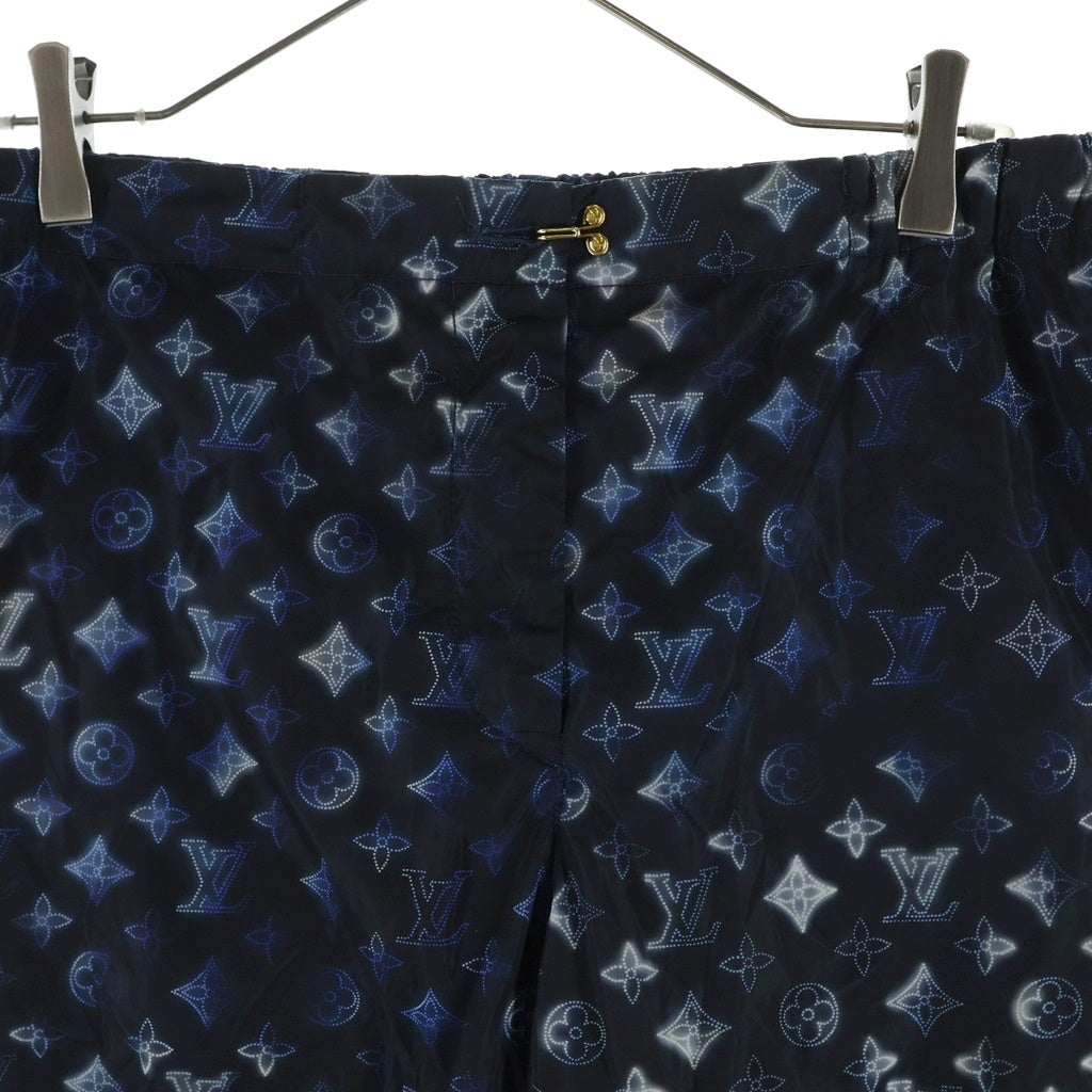 LOUIS VUITTON(ルイヴィトン) モノグラム ステンシルエフェクト ジョギングパンツ ナイロンパンツ ブラック/ブルー RW221W J56 FMPA55