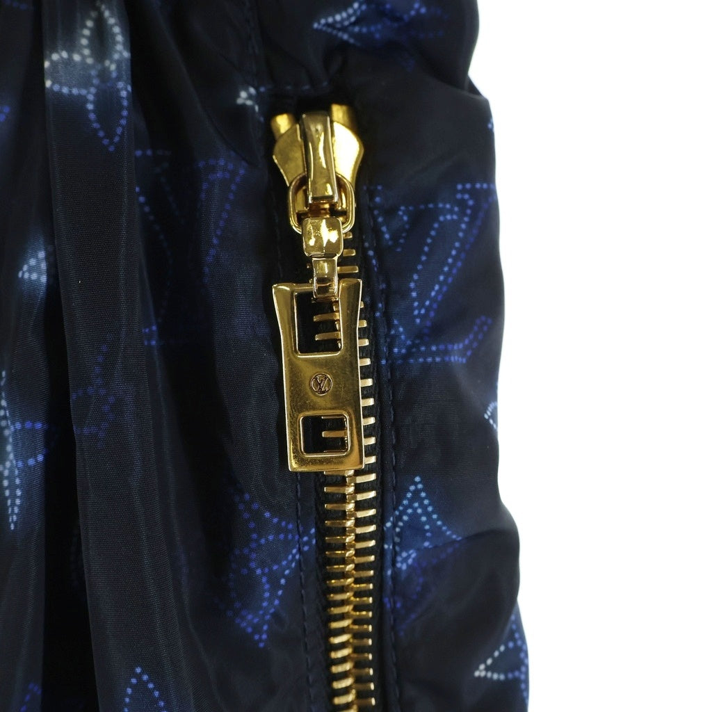 LOUIS VUITTON(ルイヴィトン) モノグラム ステンシルエフェクト ジョギングパンツ ナイロンパンツ ブラック/ブルー RW221W J56 FMPA55