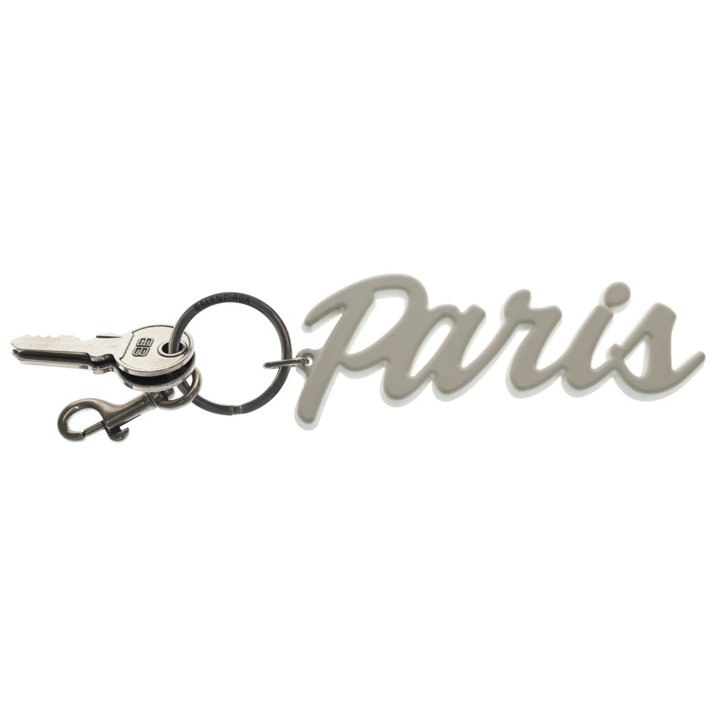 BALENCIAGA(バレンシアガ) PARIS キーリング チャーム ホワイト