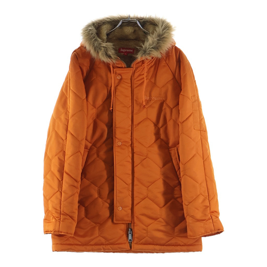 SUPREME(シュプリーム) 15AW Quilted Flight Satin Parka ジップアップキルティング サテンフライトジャケット オレンジ