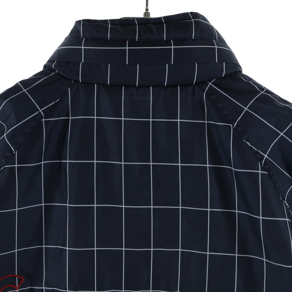 SUPREME(シュプリーム) 15AW Windbreaker Warm Up jacket チェック柄ジップアップ ナイロンジャケット ネイビー