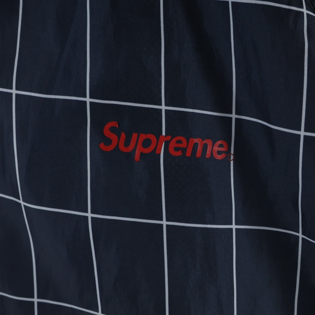 SUPREME(シュプリーム) 15AW Windbreaker Warm Up jacket チェック柄ジップアップ ナイロンジャケット ネイビー