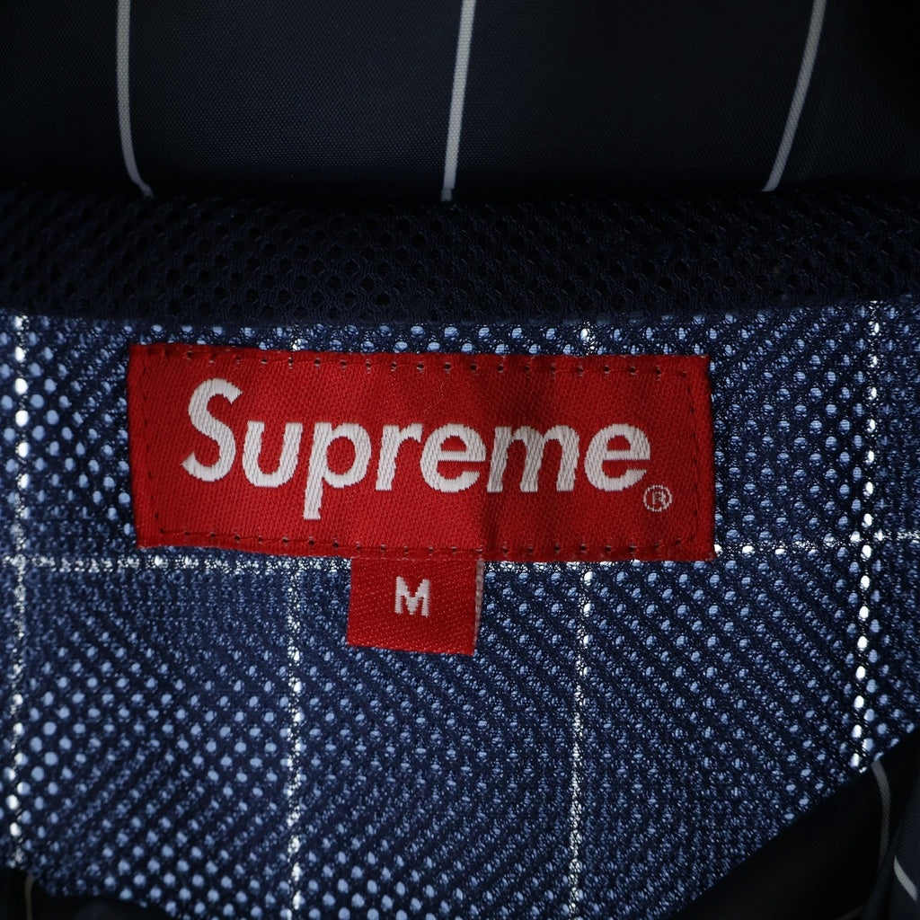 SUPREME(シュプリーム) 15AW Windbreaker Warm Up jacket チェック柄ジップアップ ナイロンジャケット ネイビー