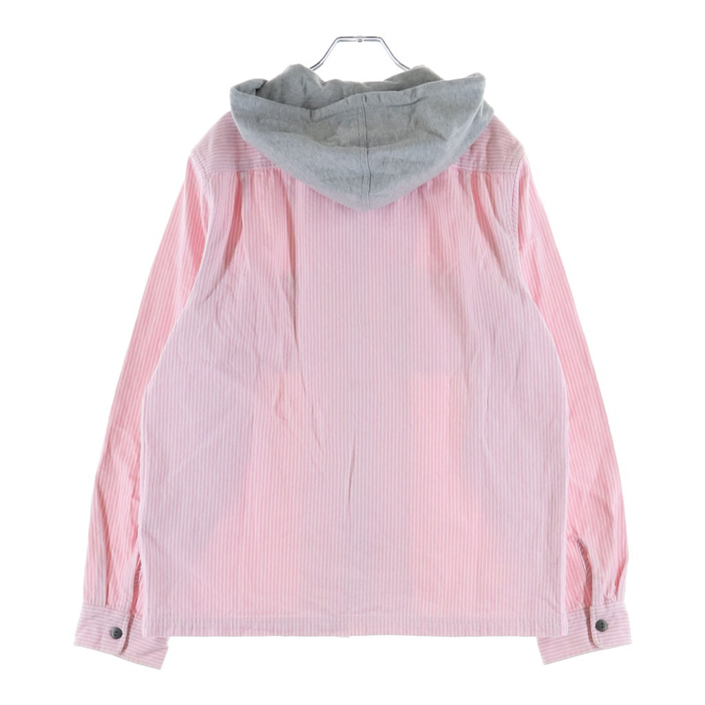 SUPREME(シュプリーム) 17AW Hooded Stripe Denim Zip Up Shirt ジップアップストライプフーデットデニムジャケット ピンク/グレー