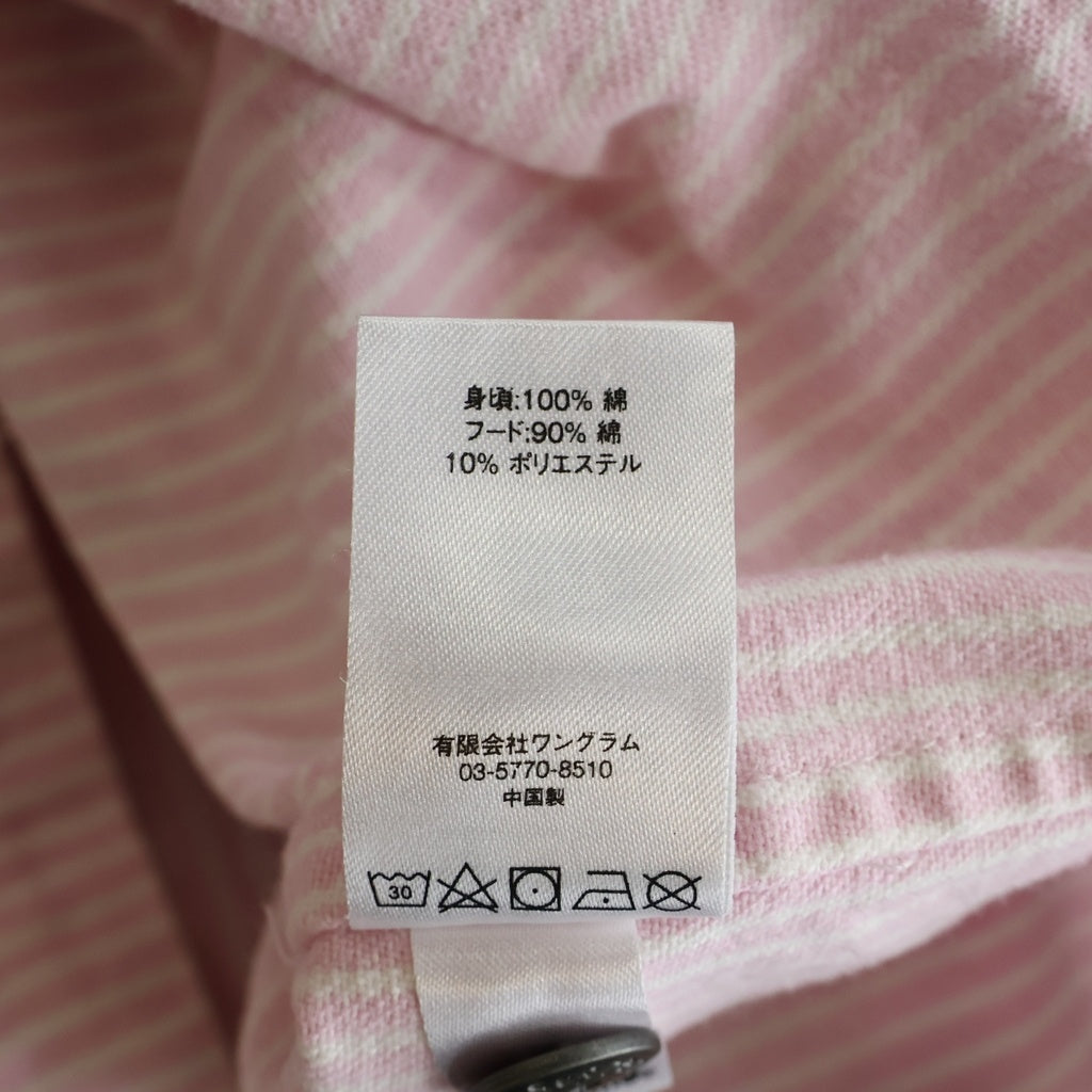 SUPREME(シュプリーム) 17AW Hooded Stripe Denim Zip Up Shirt ジップアップストライプフーデットデニムジャケット ピンク/グレー