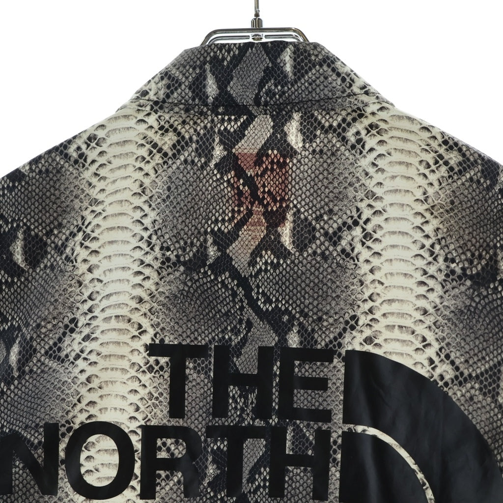 SUPREME(シュプリーム) 18SS ×THE NORTHFACE Sneakskin Taped Seam Coaches Jacket パイソン柄 ボタンアップ コーチジャケット ブラック/ホワイト NP118031