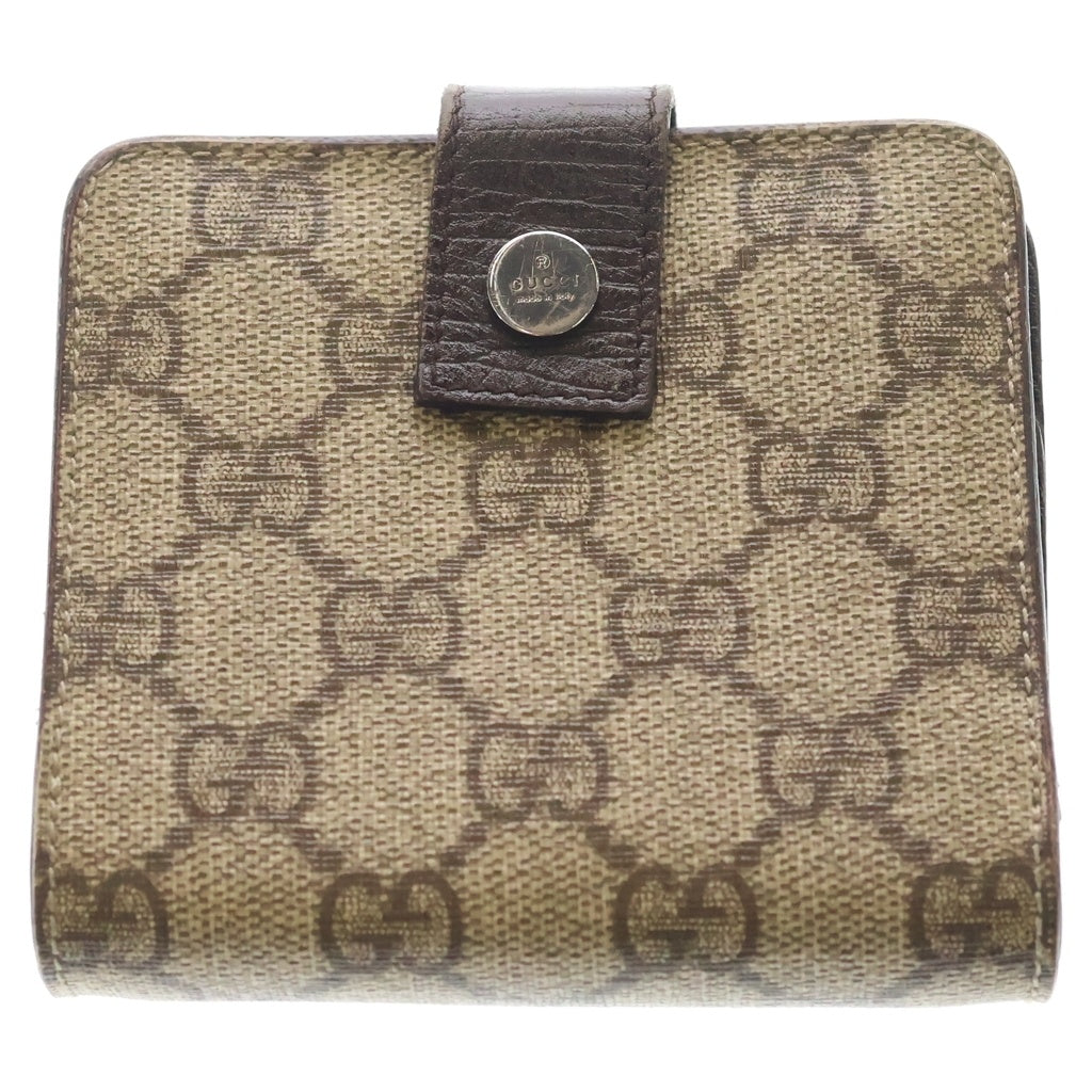 GUCCI(グッチ) GGスプリーム 2つ折り財布 コンパクトウォレット ベージュ レディース