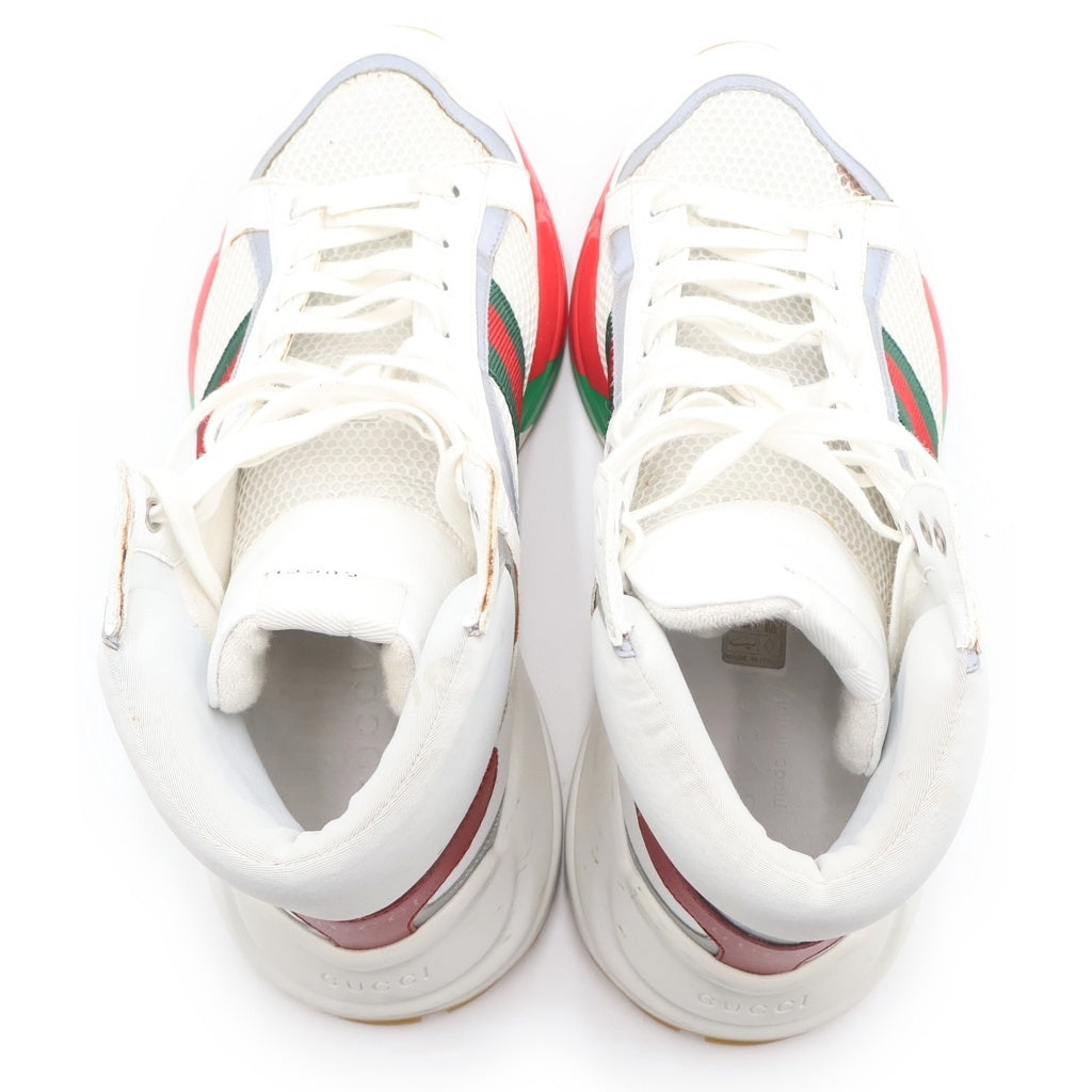 GUCCI(グッチ) Rhyton high top sneaker ライトン ハイトップ スニーカー ハイカットスニーカー ホワイト/グリーン/レッド