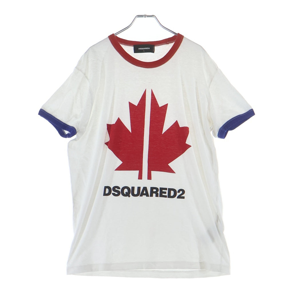 DSQUARED2(ディースクエアード) グラフィック半袖Tシャツ カットソー ホワイト/レッド