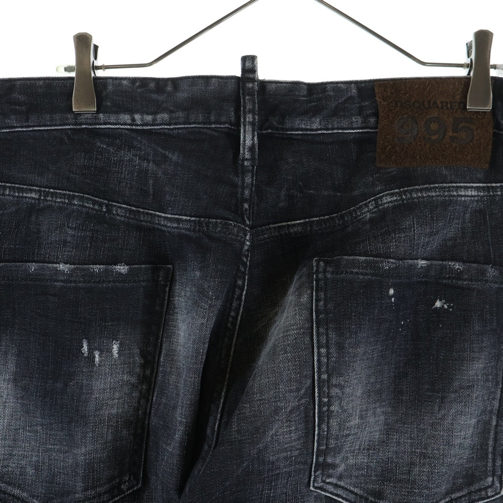 DSQUARED2(ディースクエアード) ダメージ加工バギーデニムパンツ ストレートパンツ グレー S74LB1640