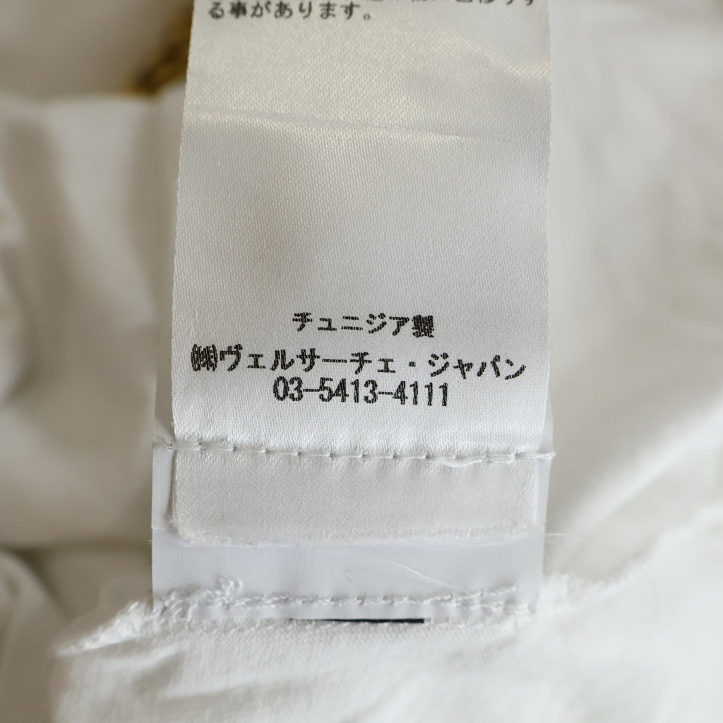 VERSACE(ヴェルサーチ) フロントロゴ刺繍半袖Tシャツ カットソー ホワイト
