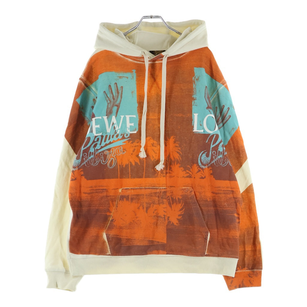 LOEWE ロエベ 22SS Paula's Ibiza Hoodie Alphabet Print パウラズ イビサ グラフィックプルオーバーパーカー フーディー オレンジ/ホワイト LOEWE(ロエベ) 22SS Paula's Ibiza Hoodie Alphabet Print パウラズ