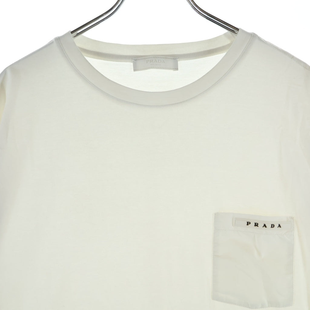 PRADA(プラダ) ポケットロゴプリント クルーネック半袖Tシャツ カットソー ホワイト
