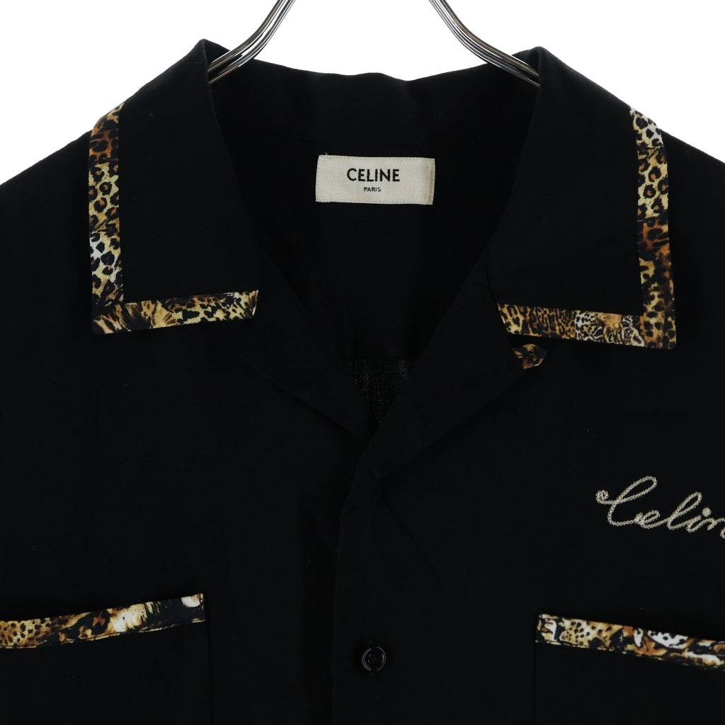 CELINE(セリーヌ) 22AW ルーズボーリング レーヨンツイル 半袖シャツ ブラック 2C831171S
