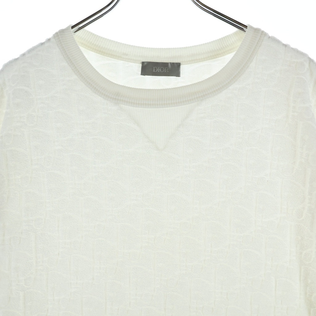 DIOR(ディオール) オブリーク総柄 パイルジャガード 半袖Tシャツ カットソー ホワイト 113J692A0614