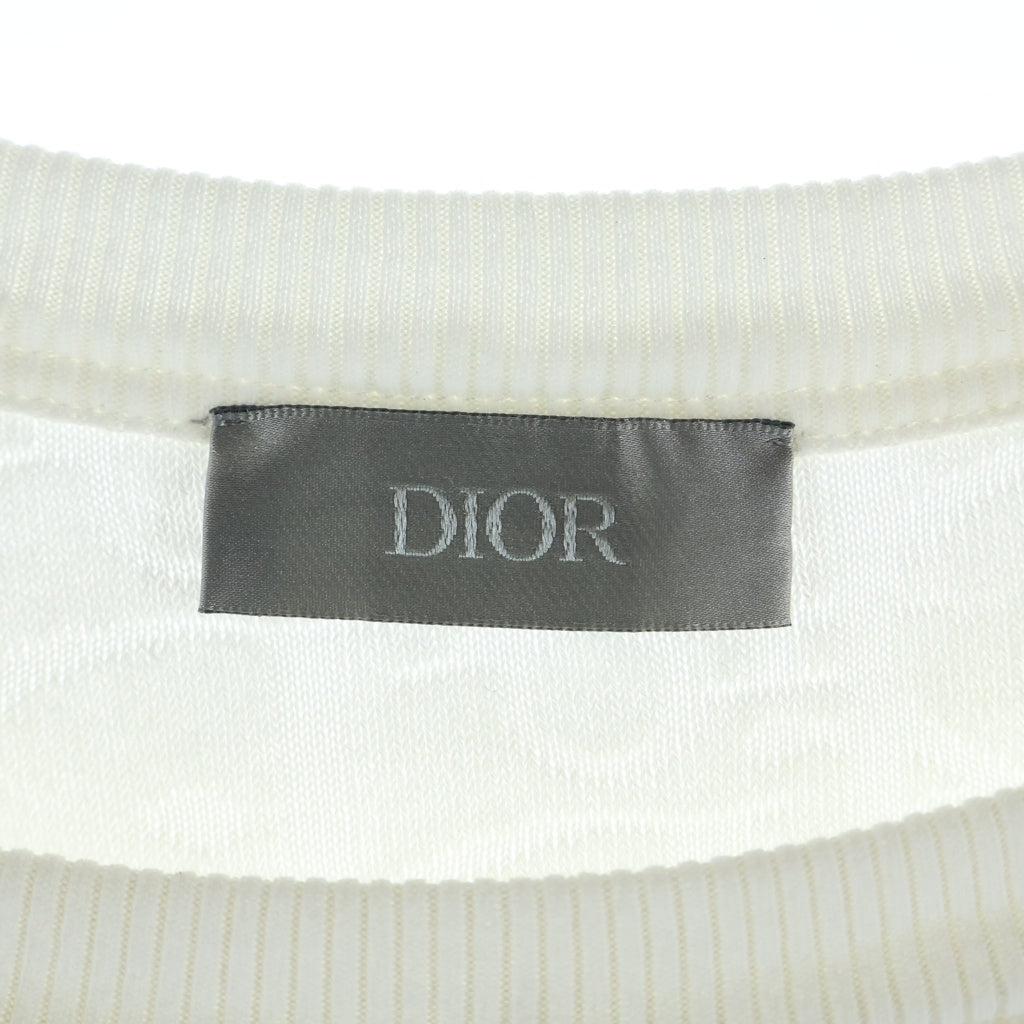DIOR(ディオール) オブリーク総柄 パイルジャガード 半袖Tシャツ カットソー ホワイト 113J692A0614