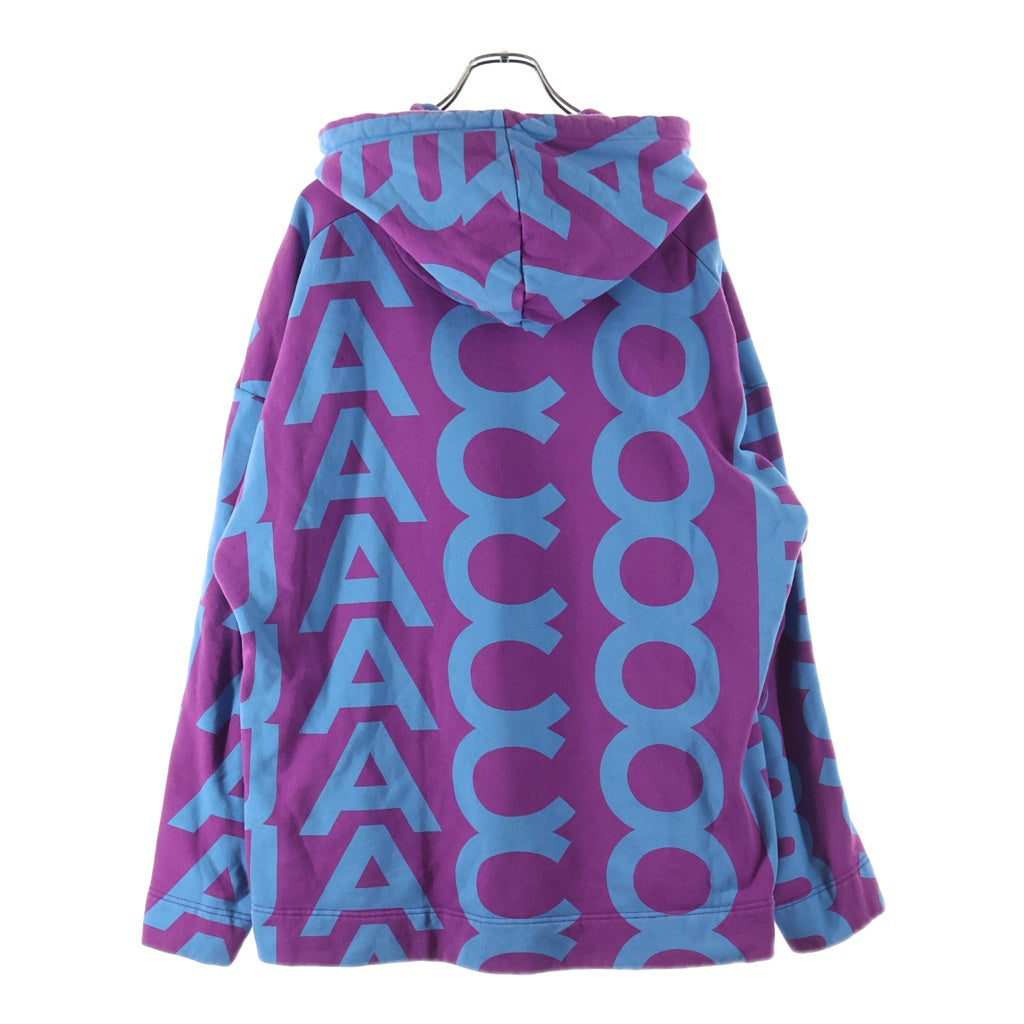 MARC JACOBS(マークジェイコブス) 総柄プルオーバーパーカー ボーダーフーディー ブルー/パープル