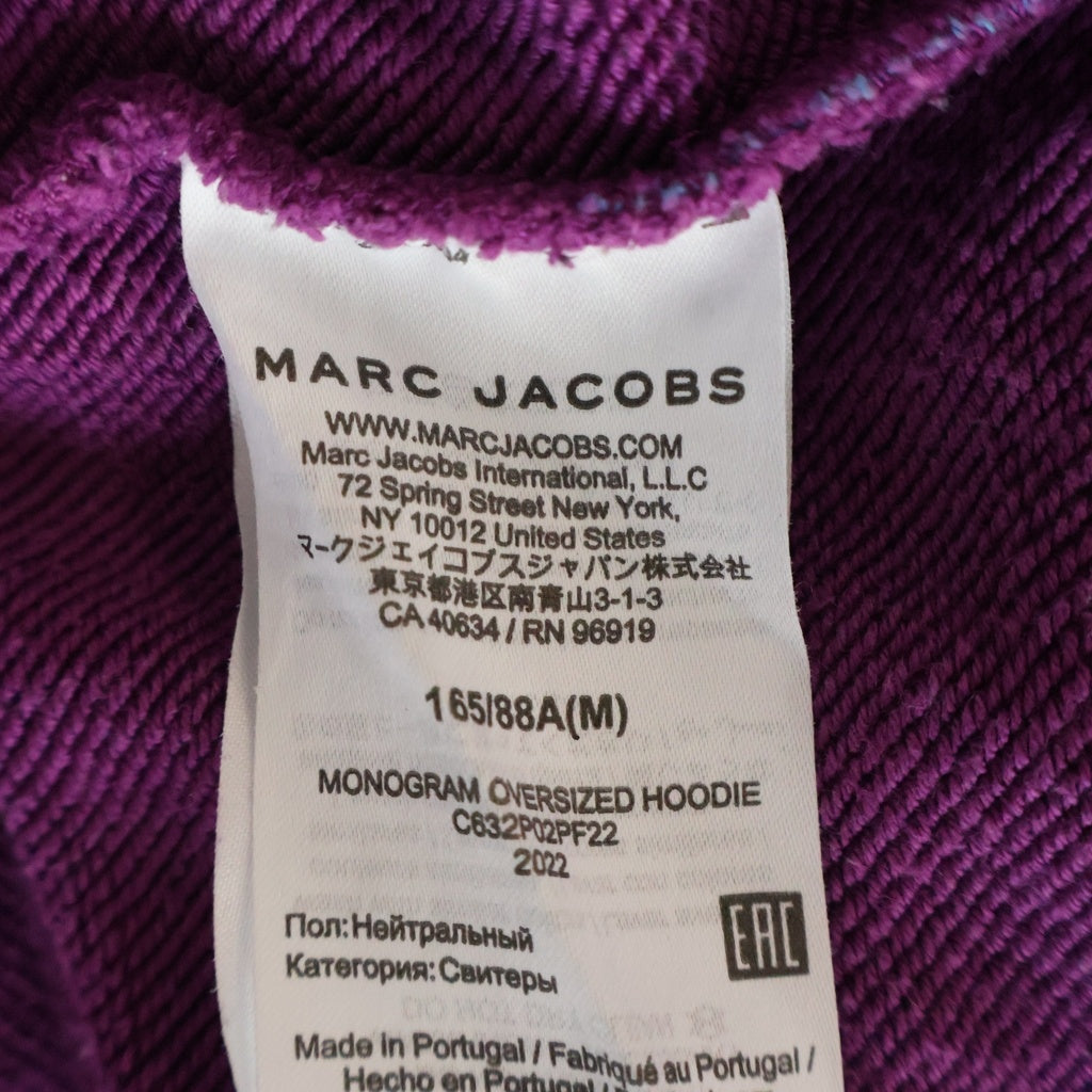 MARC JACOBS(マークジェイコブス) 総柄プルオーバーパーカー ボーダーフーディー ブルー/パープル
