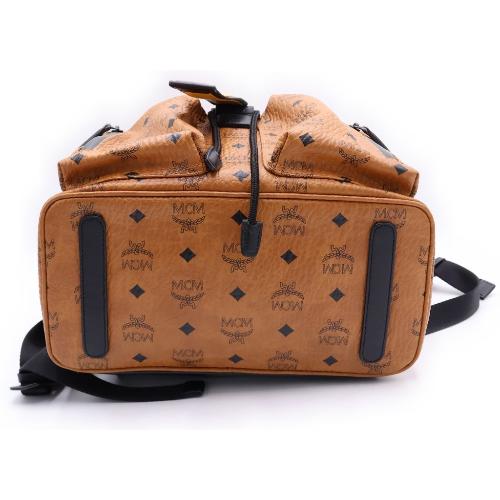 MCM(エム シー エム) ヴィセトス バックパック ロゴ総柄 リュックサック ブラウン