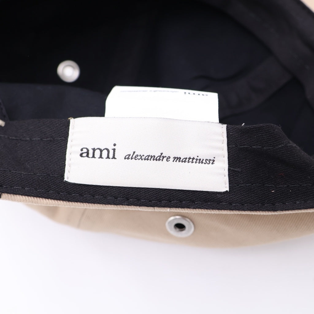 AMI Alexandre Mattiussi(アミアレクサンドルマテュッシ) エンブロイダリー パネルキャップ 帽子 ベージュ レディース