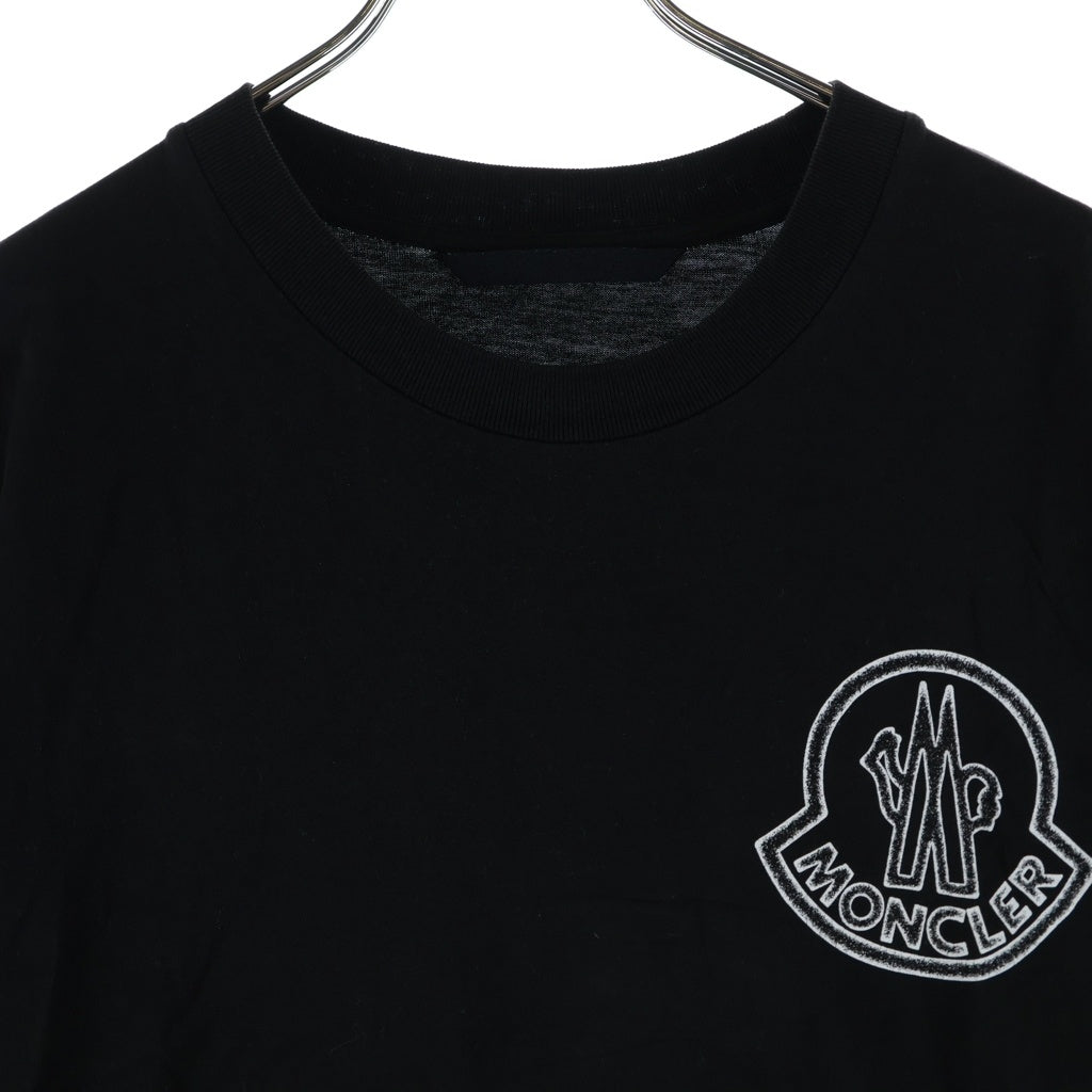 MONCLER(モンクレール) フロントロゴプリント半袖Tシャツ カットソー ブラック