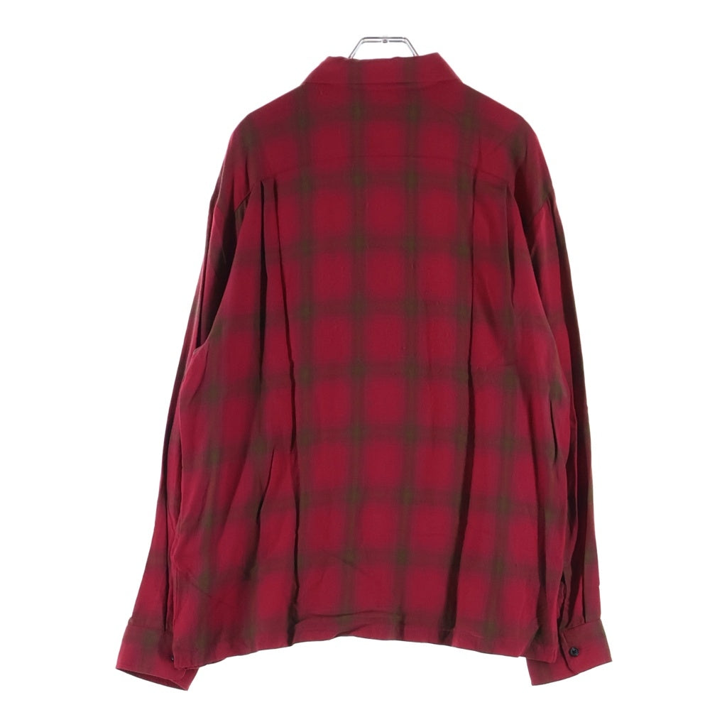 SUPREME(シュプリーム) 26SS Shadow Plaid Rayon Shirt レーヨンチェック長袖シャツ レッド