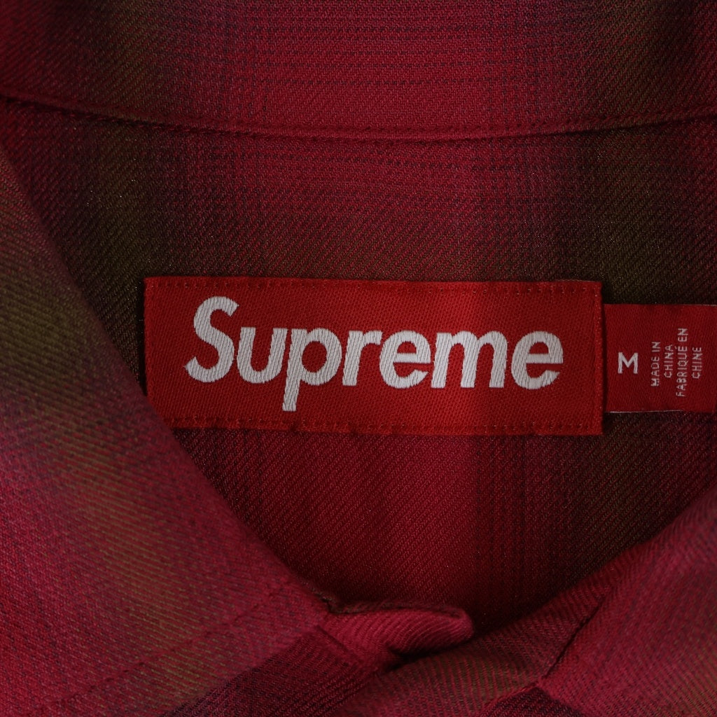 SUPREME(シュプリーム) 26SS Shadow Plaid Rayon Shirt レーヨンチェック長袖シャツ レッド